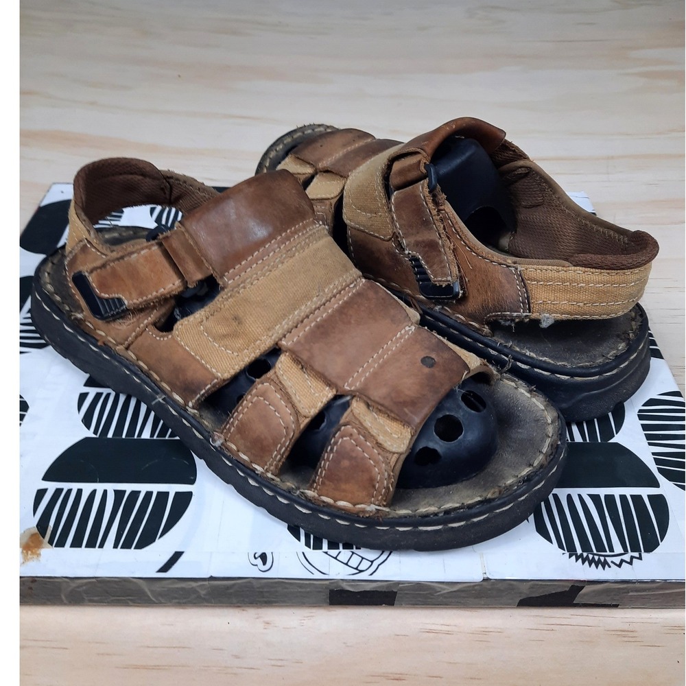 Dexter Mens Brown Leather‎ Chunky y2k 90s Sandals Rugged Outdoor Mens 6 womens 8
